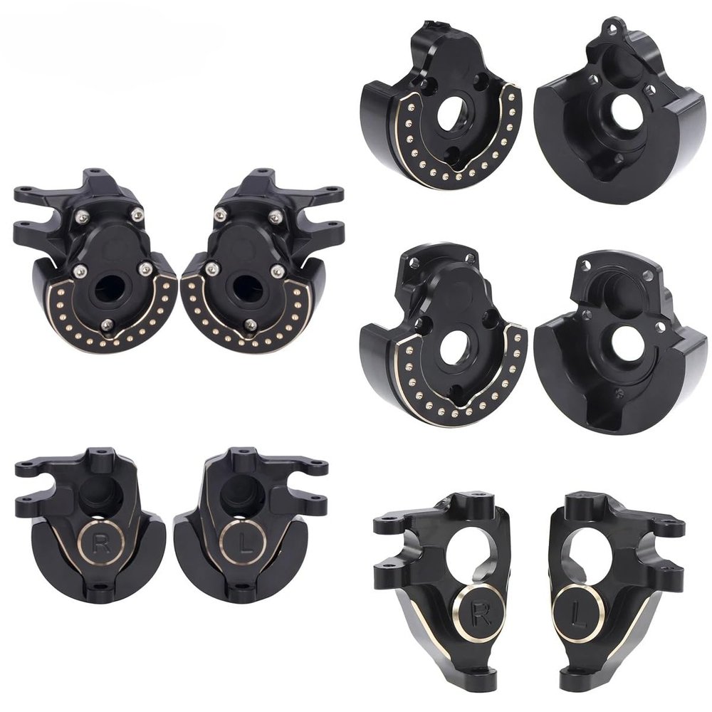 F10 Axle Brass Weights Steering Knuckles Front and Rear Portal Cover for 1/10 RC Crawler Vanquish VRD VS4-10 Phoenix LCG Upgrade (3 in 1)