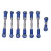 Bnineteenteam 7PCS RC Tie Link Rod Set, Aluminum Alloy Adjustable Pull Rod Tie for Slash, for Rustler, for Stampede 4x4 1/10 RC Car (Blue view 2