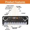 61 keys piano keyboard, Electronic Digital Piano with Built-In Speaker Microphone, Portable Keyboard Gift Teaching for Beginners, electric piano for kids, Birthday Gift for Children view 3