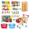 112pcs Miniature Dollhouse Grocery Set Shopping Cart Basket Food Drink Bottle Supermarket Metal Handcart Toys Doll House Store Cosplay Game Dollhouse Grocery Party Trolley Model Dollar Bills view 1