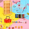 112pcs Miniature Dollhouse Grocery Set Shopping Cart Basket Food Drink Bottle Supermarket Metal Handcart Toys Doll House Store Cosplay Game Dollhouse Grocery Party Trolley Model Dollar Bills view 3