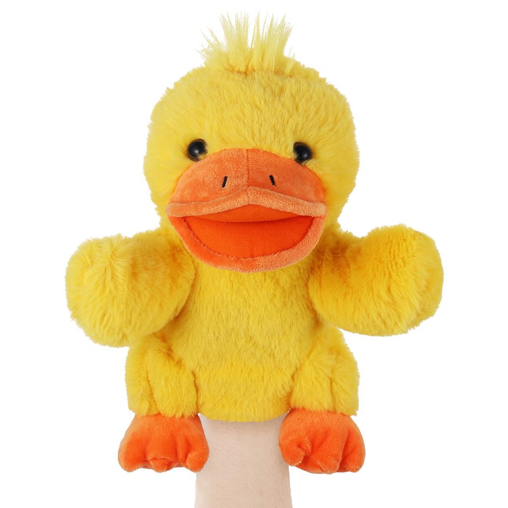 Animal Hand Puppets 11 Inch Sea Turtle Plush Dinosaur Animals Hand Puppet Toys Role-Play Toy Puppets for Kids Storytelling Imaginative Pretend Play Teaching Preschool(Duck)