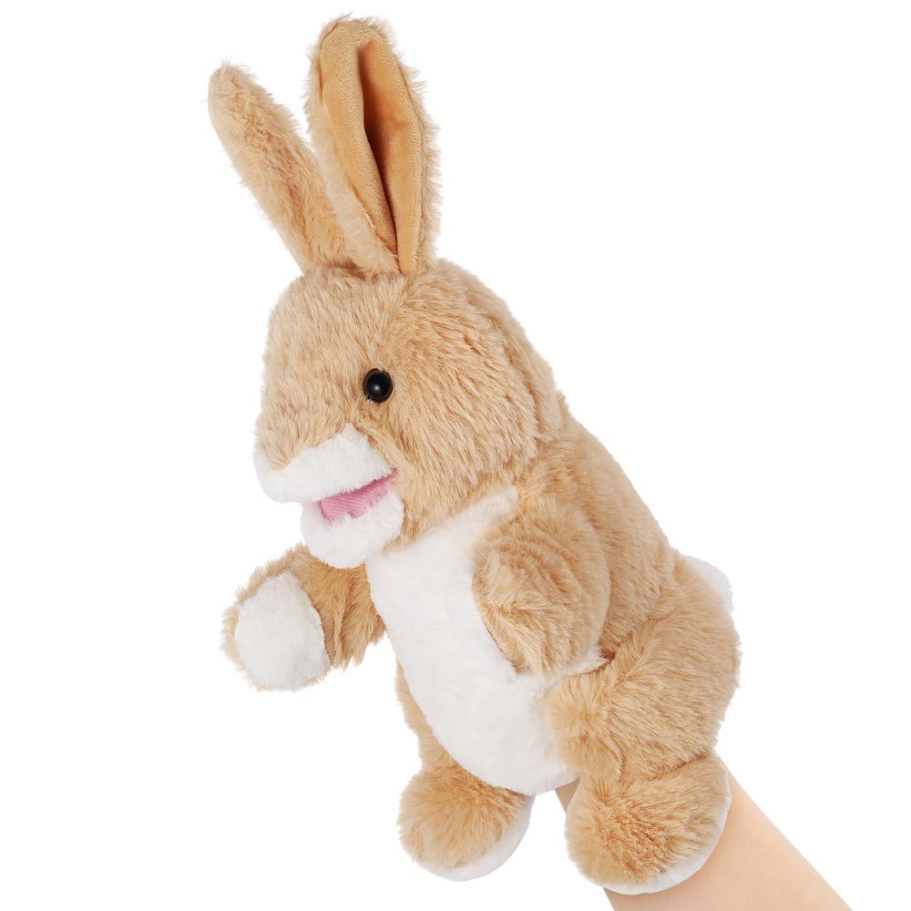 Animal Hand Puppets 11 Inch Sea Turtle Plush Dinosaur Animals Hand Puppet Toys Role-Play Toy Puppets for Kids Storytelling Imaginative Pretend Play Teaching Preschool(Bunny)