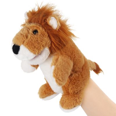 Animal Hand Puppets 11 Inch Safari Plush Farm Animal Woodland Animals Hand Puppet Toys Role-Play Toy Puppets for Kids Storytelling Imaginative Pretend Play Teaching Preschool(Lion)