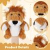 Animal Hand Puppets 11 Inch Safari Plush Farm Animal Woodland Animals Hand Puppet Toys Role-Play Toy Puppets for Kids Storytelling Imaginative Pretend Play Teaching Preschool(Lion) view 2