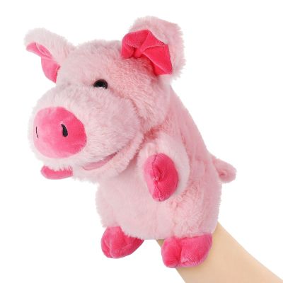 Animal Hand Puppets 11 Inch Sea Turtle Plush Dinosaur Animals Hand Puppet Toys Role-Play Toy Puppets for Kids Storytelling Imaginative Pretend Play Teaching Preschool(Pig)