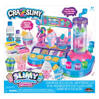 CRA-Z-Slimy Scented Slimy Creations Studio, Dessert & Drink Slime Making Kit with Mixing Station, 10 Mini Containers & Colorful Scents, DIY Slime Lab for Kids Ages 6+