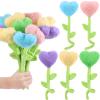 10 Pcs Plush Heart Floral Stuffed Bendable Stems Plush Bouquet Toy Soft Rose Flower 12.6 Inch for Christmas Classroom 2025 Mother's Day Valentines Day Girl Girlfriend Wife(10 Pcs Colorful Heart) view 1