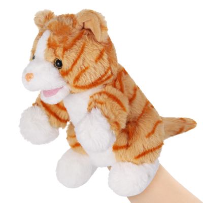 Animal Hand Puppets 11 Inch Sea Turtle Plush Dinosaur Animals Hand Puppet Toys Role-Play Toy Puppets for Kids Storytelling Imaginative Pretend Play Teaching Preschool(Cat)