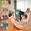 Kidodido Climbing Arch with Pillow | Montessori Wooden Rocker Arch | Rocker with Ramp & Pillow | Wooden Climbing Arch with Cushion | Indoor Montessori Playground Set (Flamingo) view 3