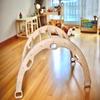 Kidodido Wooden Climbing Arch | Montessori Rocker with Ladder Ramp & Pillow | Wooden Rocker Arch | Climbing Arch with Cushion | Indoor Montessori Playground Set (Dino) view 3