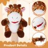 Animal Hand Puppets 11 Inch Sea Turtle Plush Dinosaur Animals Hand Puppet Toys Role-Play Toy Puppets for Kids Storytelling Imaginative Pretend Play Teaching Preschool(Giraffe) view 2