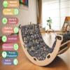 Kidodido Climbing Arch with Pillow | Montessori Wooden Rocker Arch | Rocker with Ramp & Pillow | Wooden Climbing Arch with Cushion | Indoor Montessori Playground Set (Space) view 3