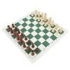 Chess Board Game Set PU Leather Chess Board Wooden Chess Pieces Portable Chess Set with Storage Bag (Green) view 2