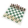 Chess Board Game Set PU Leather Chess Board Wooden Chess Pieces Portable Chess Set with Storage Bag (Green) view 4