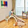 Montessori Climbing Arch | Wooden Rocker with Two Ramp & Pillow | Montessori Climbing Set | Indoor Playground Set with Pillow and Ramps (Flamingo) view 4