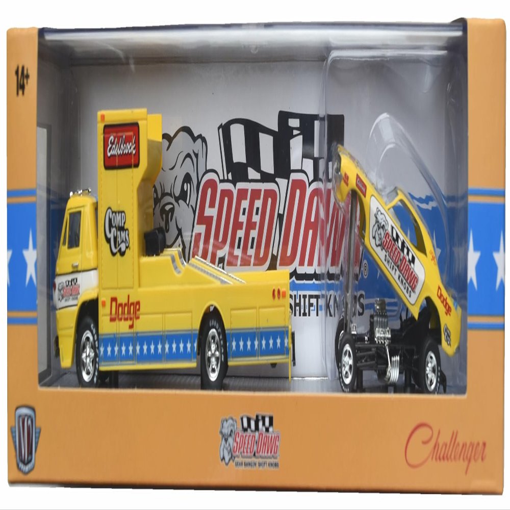 M2 Machines 1966 Dodge L600 COE & 1971 Dodge Challenger Funny Car, 8500 pcs Worldwide 1:64 Scale die cast