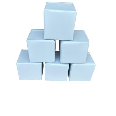 6 Soft Cubes 8'': Educational Soft Play Building Blocks Set for Babies Toddlers and Children Foam Construction Equipment for Indoor and Outdoor Open Play & Learning (Baby Blue)