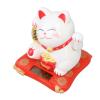 Lucky Fortune Cat, Cute Plastic Swinging Arm Lucky Cat Desktop Decor 3.5in Solar Powered Easy to for Home (White Cat) view 1