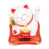 Lucky Fortune Cat, Cute Plastic Swinging Arm Lucky Cat Desktop Decor 3.5in Solar Powered Easy to for Home (White Cat) view 3