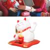 Lucky Fortune Cat, Cute Plastic Swinging Arm Lucky Cat Desktop Decor 3.5in Solar Powered Easy to for Home (White Cat) view 4