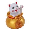 Lucky Fortune Cat, Desktop Decoration Solar Powered Lucky Cat Energy Saving Plastic Happiness Car Decor for Hotels for Car Dashboards (Big Eye Gold) view 1