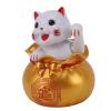 Lucky Fortune Cat, Desktop Decoration Solar Powered Lucky Cat Energy Saving Plastic Happiness Car Decor for Hotels for Car Dashboards (Big Eye Gold) view 2