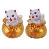 Lucky Fortune Cat, Desktop Decoration Solar Powered Lucky Cat Energy Saving Plastic Happiness Car Decor for Hotels for Car Dashboards (Big Eye Gold) view 4