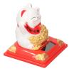 Wealth Welcoming Cat, Solar Powered Lucky Waving Cat for Restaurant for Office (Type 336A White) view 3