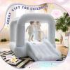 CHUNNIAN Bounce House,White Bounce House with Slide,Bouncy Castle for 3-6 Kids, 8.33ft L x 5.4ft W x 6.17ft H, Indoor/Outdoor, Castle Theme view 2