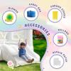 CHUNNIAN Bounce House,White Bounce House with Slide,Bouncy Castle for 3-6 Kids, 8.33ft L x 5.4ft W x 6.17ft H, Indoor/Outdoor, Castle Theme view 3