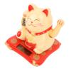 Lucky Fortune Cat, Cute Plastic Swinging Arm Lucky Cat Desktop Decor 3.5in Solar Powered Easy to for Home (Yellow Cat) view 2
