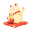 Lucky Fortune Cat, Cute Plastic Swinging Arm Lucky Cat Desktop Decor 3.5in Solar Powered Easy to for Home (Yellow Cat) view 3