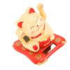 Lucky Fortune Cat, Cute Plastic Swinging Arm Lucky Cat Desktop Decor 3.5in Solar Powered Easy to for Home (Yellow Cat) view 4