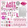 106Pcs Last Rodeo Bachelorette Party Decorations, Cowgirl Bachelorette Party Decorations Pink Western Lets Go Girls Glitter Banner Disco Ring Balloon Cake Toppers for Cowgirl Party Decorations view 2