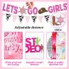 106Pcs Last Rodeo Bachelorette Party Decorations, Cowgirl Bachelorette Party Decorations Pink Western Lets Go Girls Glitter Banner Disco Ring Balloon Cake Toppers for Cowgirl Party Decorations view 4