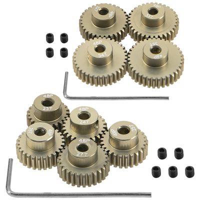 7075 Aluminum Alloy 48P 3.175mm Pinion Gear Sets Motor Gears Fit 3.175mm (1/8-Inch) Shaft & 7075 Aluminum Alloy 48P 3.175mm Pinion Gear Sets Motor Gears Fit 3.175mm (1/8-Inch) Shaft
