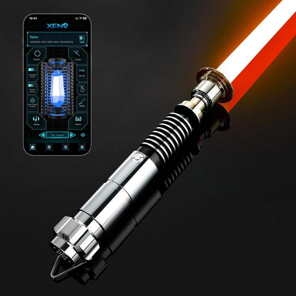 FX SABER Pixel 3.0 Light Sabers, Motion Control Smooth Swing Lightsaber with 34 Sound Fonts,Infinite Color and 16 RGB Fast Colors, More Sensitive Luke Light Sabers for Adults