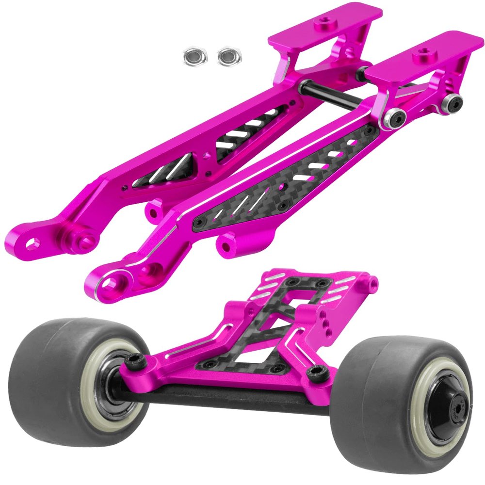 RcarmubWow RC Aluminium Wing Mount & Wheelie Bar Set Upgrades Part for 1/8 Typhon 6S BLX,Kraton 6S BLX,Outcast 6S BLX,Notorious 6S BLX,Talion 6S BLX,Replace #AR320347 #AR320366,Pink
