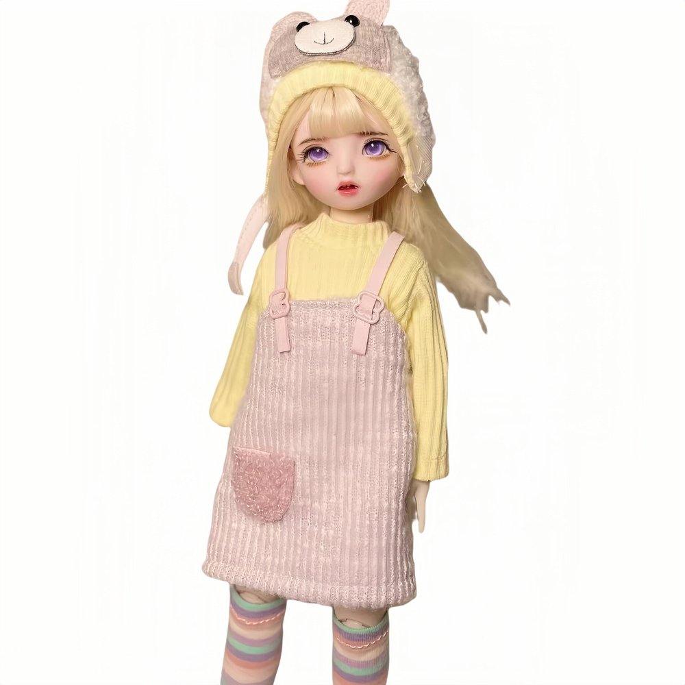 1/6 BJD Doll Kawaii Doll Ball Joint Doll Handmade Makeup Cute 11.8 Inches Collectible Cartoon Dress up Dolls Best Gift (T)