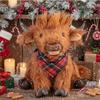 Chongker Highland Cow Stuffed Animals Plushie, 18" Weighted Cattle Plush Toys for Decoration Companion Dressing, Plushie Cuddle Pillow Decor Stuffed Cow Gifts view 1