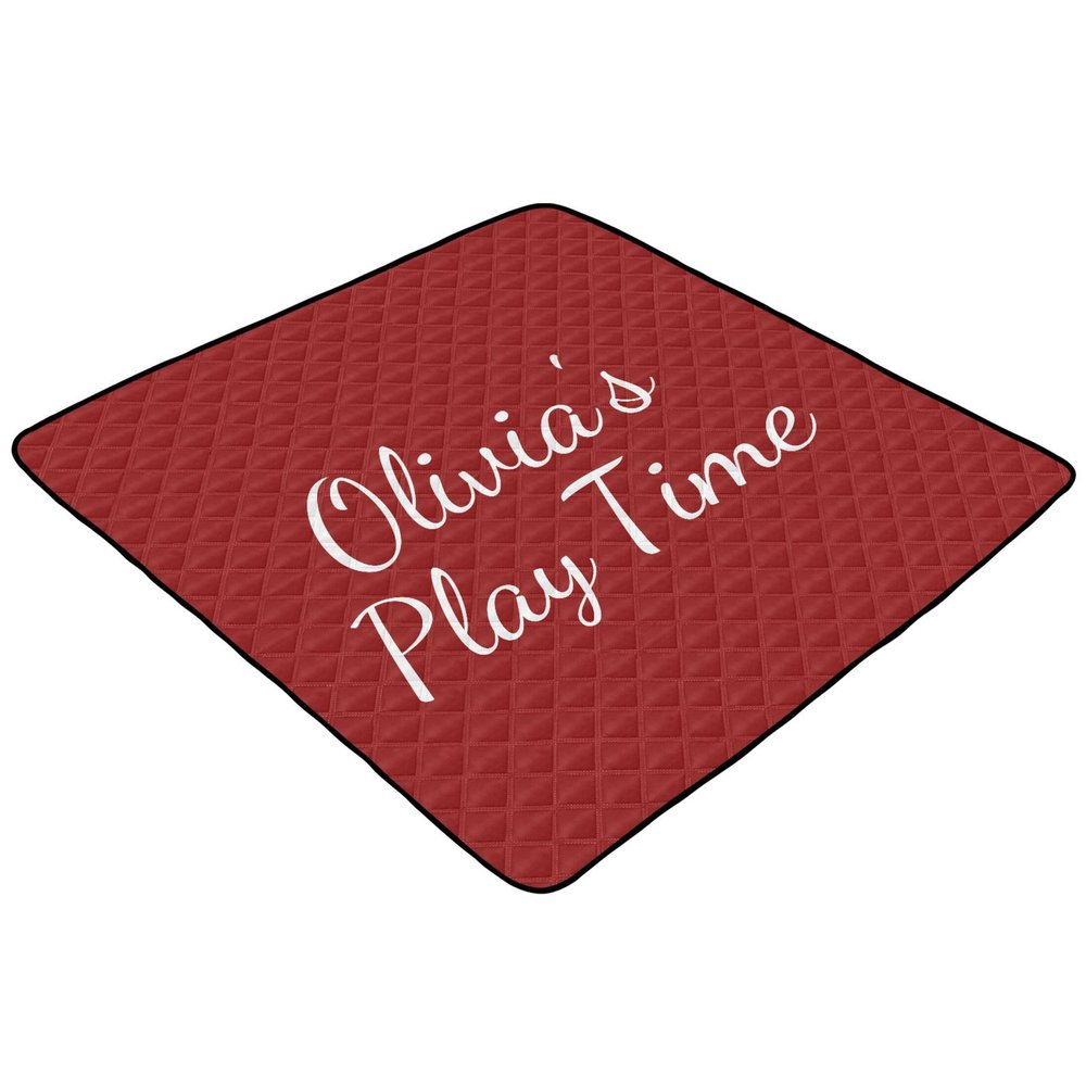 Dark Red Custom Baby Play Mat Floor Mat Personalized 5050in Crawling Mat No-Slip Acticity Playpen Mat for Toddler Babies Playmat