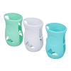 240ml Glass Baby Bottles Silicone Sleeve, Shatter Proof Bottle Cover with Anti Flowing, Insulate Warmers, Cute Design for Glass 8 oz Series, Deformation (White+Light view 4