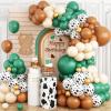 Cow Balloons Arch Garland Kit - Green, Brown, Nude Print for Baby Shower, Birthday, Highland Farm, Western Cowboy Theme Party Decorations view 1