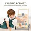 OOOK Wooden Baby Walker with Wheels, Montessori Baby Push Walker, Sit to Stand Walker for Baby Boy 6-12 Months, Toddler Standing Activity Center for Boys and Girls view 4
