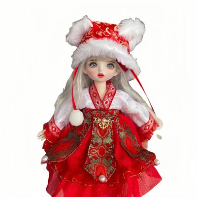 1/6 BJD Doll Kawaii Doll Ball Joint Doll Handmade Makeup Cute 11.8 Inches Collectible Cartoon Dress up Dolls Best Gift (W)