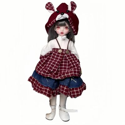 1/6 BJD Doll Kawaii Doll Ball Joint Doll Handmade Makeup Cute 11.8 Inches Collectible Cartoon Dress up Dolls Best Gift (U)