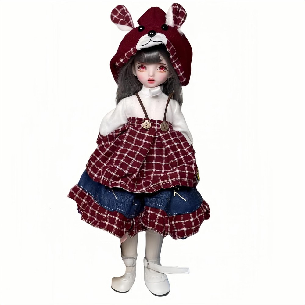 1/6 BJD Doll Kawaii Doll Ball Joint Doll Handmade Makeup Cute 11.8 Inches Collectible Cartoon Dress up Dolls Best Gift (U)