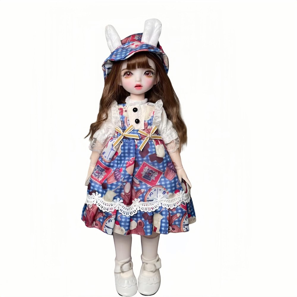 1/6 BJD Doll Kawaii Doll Ball Joint Doll Handmade Makeup Cute 11.8 Inches Collectible Cartoon Dress up Dolls Best Gift (M)