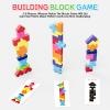 QianShouYan Wooden Block Game 120Pcs Fast-Paced Stacking Building Block Game Challenging Board Games for Kids 1 to 6 Players Color Block Puzzles Party Games for Ages 4+ view 3